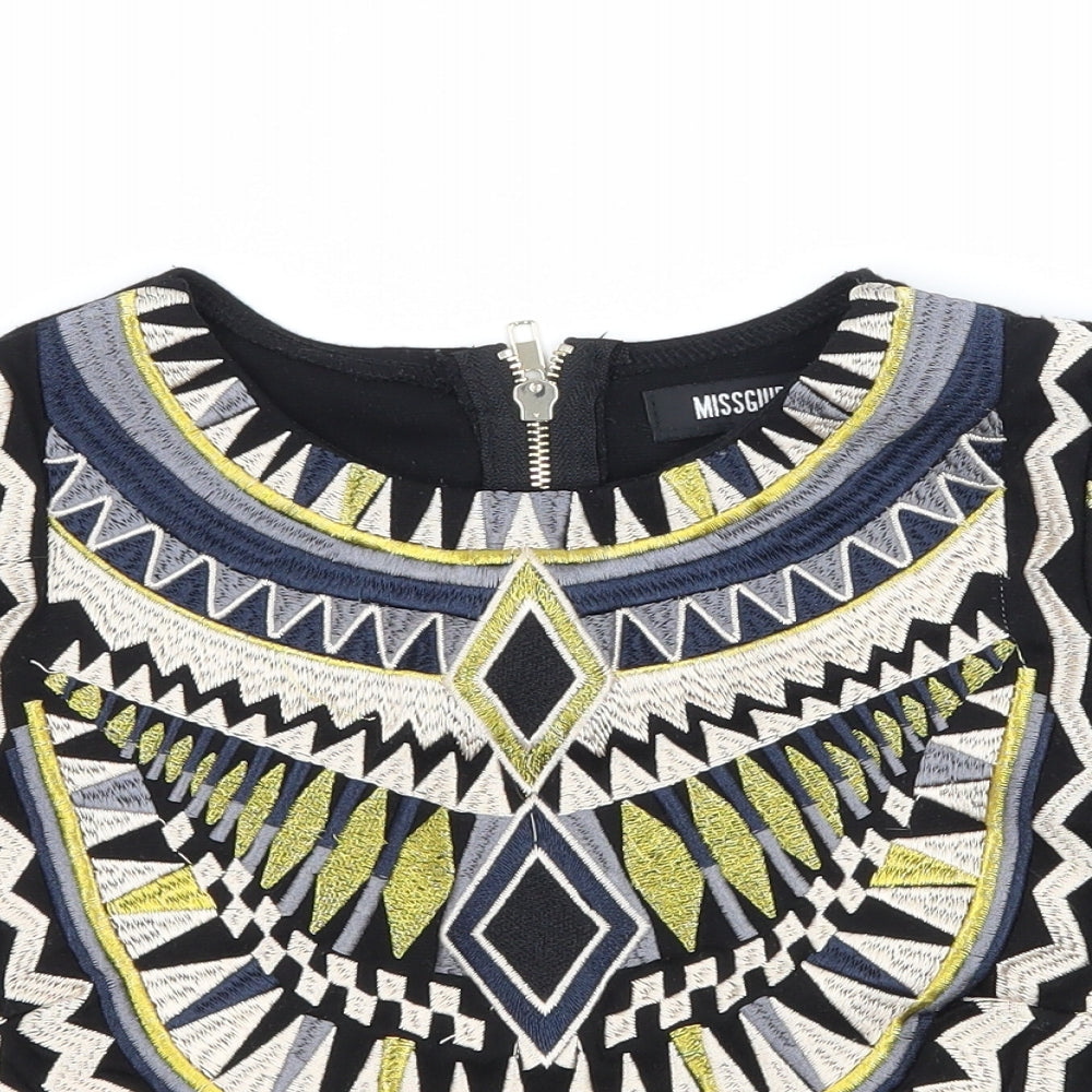 Womens UK Size 8 Missguided Black Basic T-Shirt
