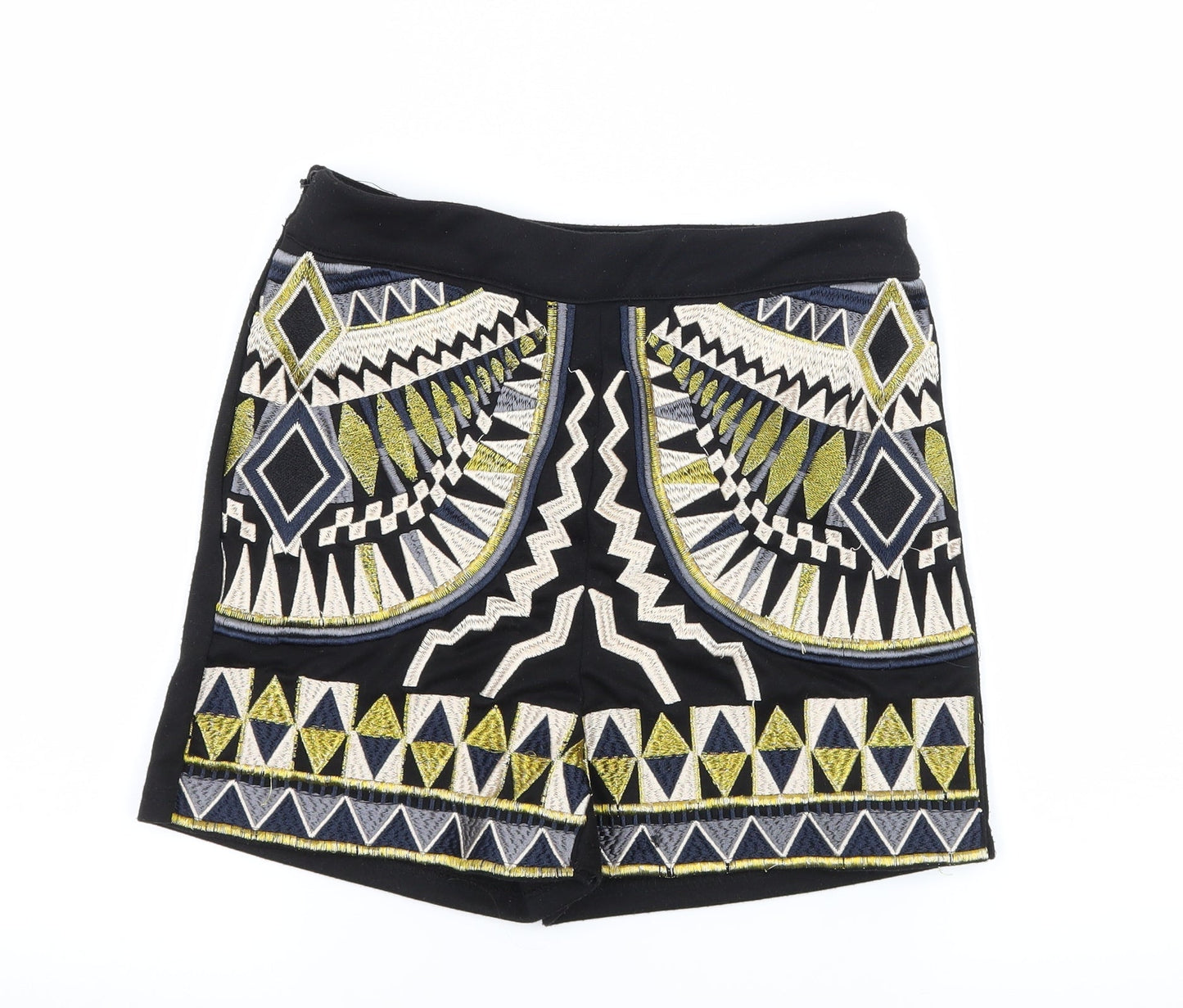 Missguided Womens Black Geometric Jersey Hot Pants Shorts Size 8