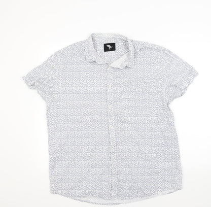 Mens UK Size XL Ceader wood state White  Button-Up Short Sleeve Casual Shirt