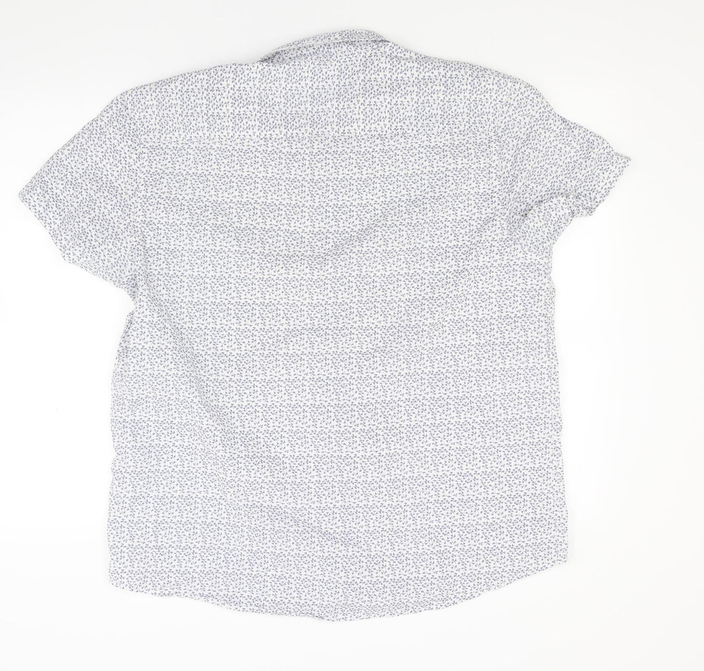 Mens UK Size XL Ceader wood state White  Button-Up Short Sleeve Casual Shirt