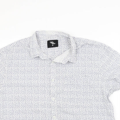 Mens UK Size XL Ceader wood state White  Button-Up Short Sleeve Casual Shirt
