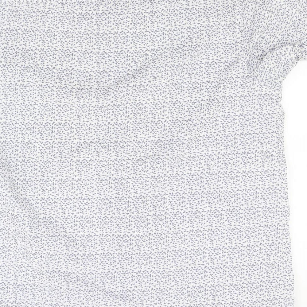 Mens UK Size XL Ceader wood state White  Button-Up Short Sleeve Casual Shirt