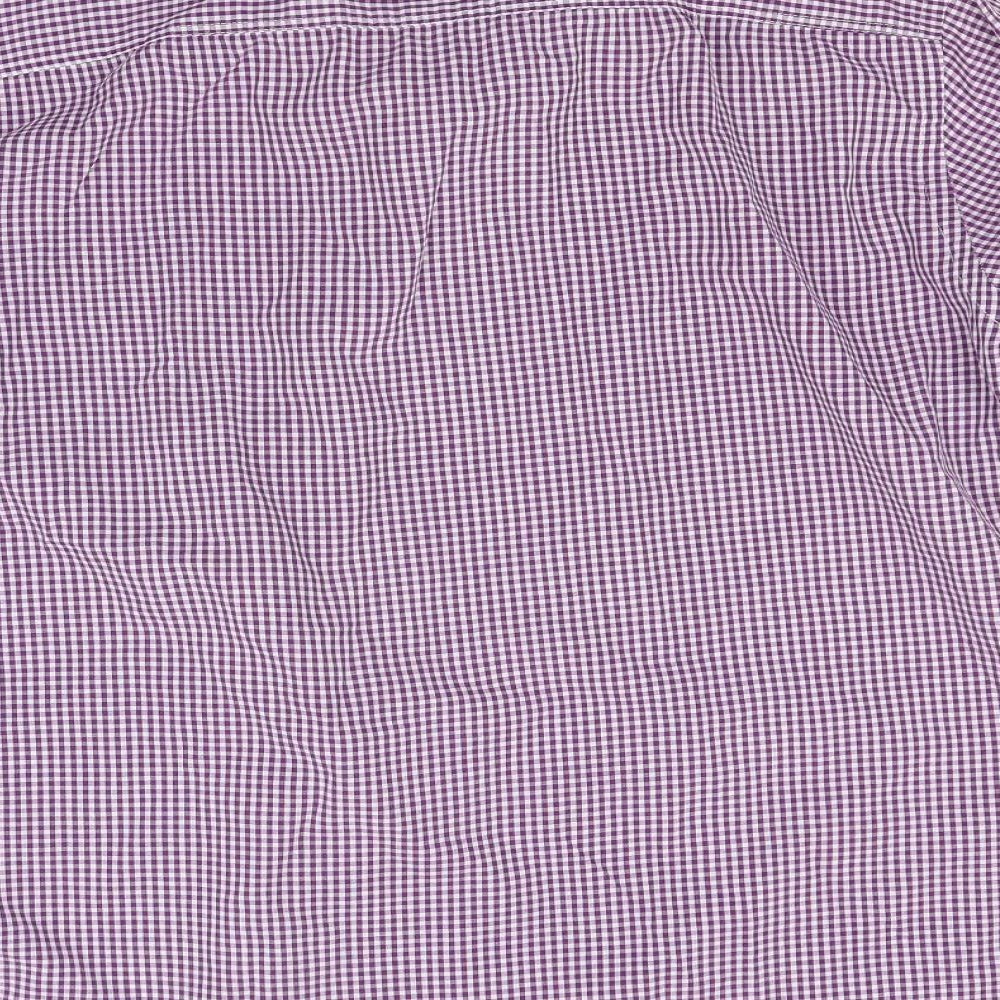 Atlntic bay Mens Purple Check   Button-Up Size L