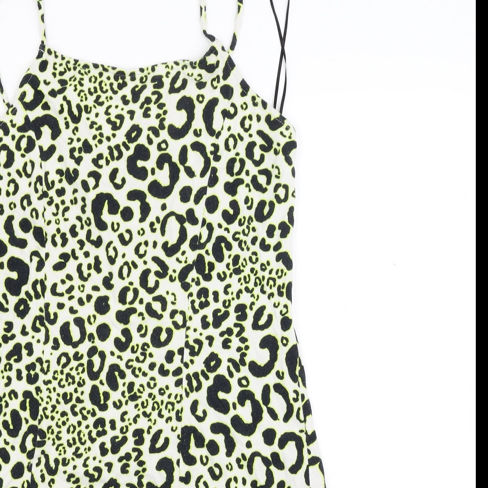 Primark Womens Yellow Animal Print  Tunic Tank Size 12