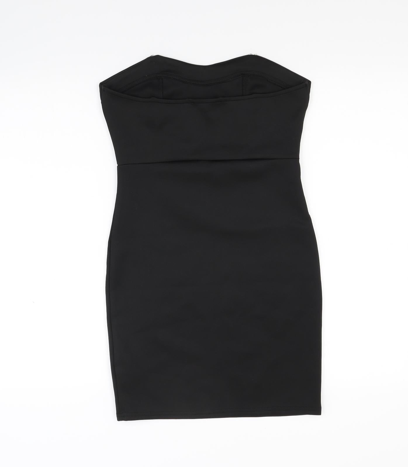 Womens UK Size 10 New Look Black Tunic T-Shirt