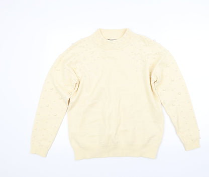 Studio Womens Yellow  Knit Pullover Jumper Size 12