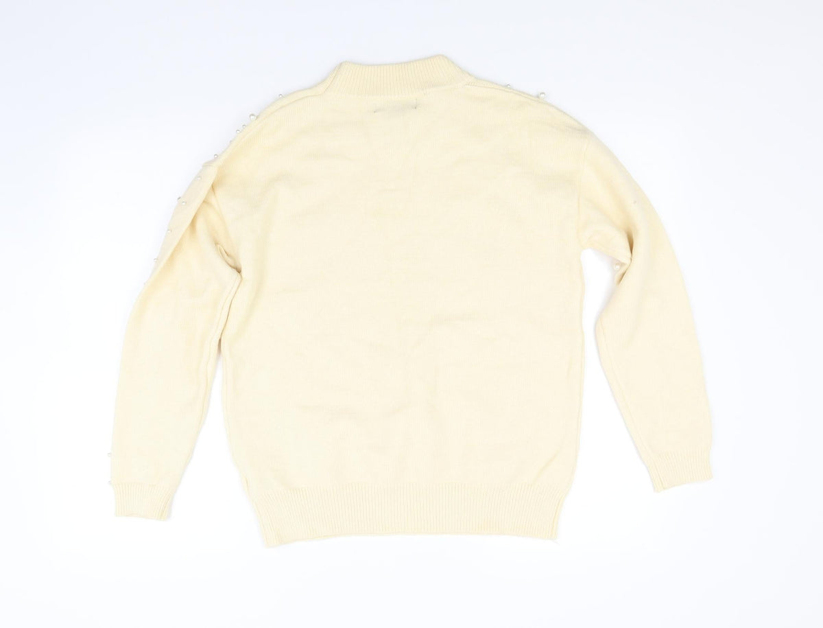 Studio Womens Yellow  Knit Pullover Jumper Size 12