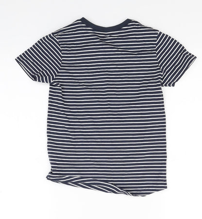 Nut meg Girls Blue Striped  Basic T-Shirt Size 7-8 Years