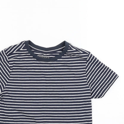 Nut meg Girls Blue Striped  Basic T-Shirt Size 7-8 Years