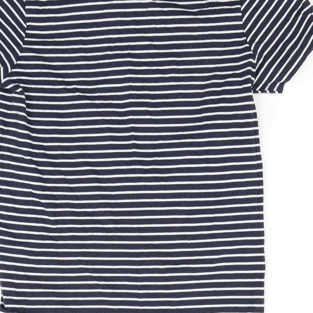 Nut meg Girls Blue Striped  Basic T-Shirt Size 7-8 Years