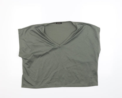 Womens UK Size M Misspap Green Basic Tank