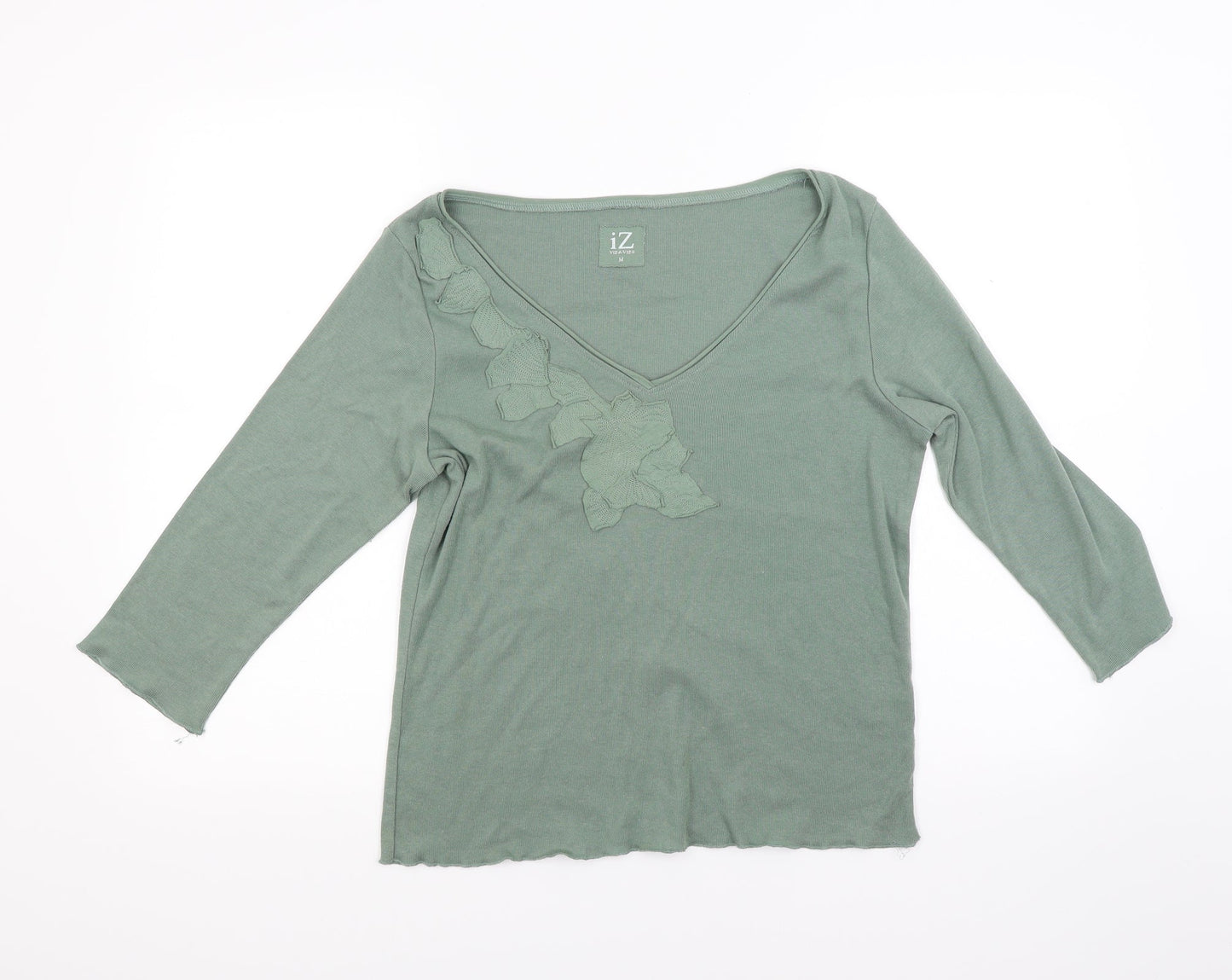 Viz a Viz Womens Green  Knit Pullover Jumper Size M