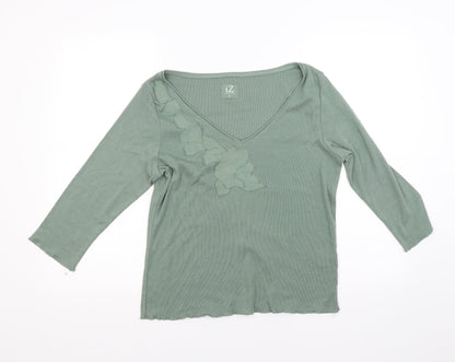 Viz a Viz Womens Green  Knit Pullover Jumper Size M