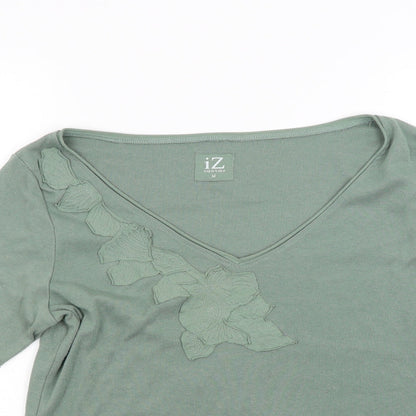 Viz a Viz Womens Green  Knit Pullover Jumper Size M