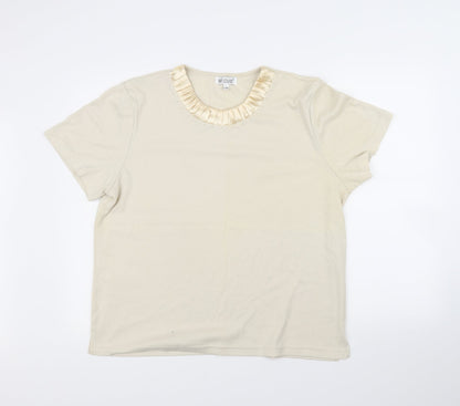 Womens UK Size L Fay Louise Beige Basic T-Shirt