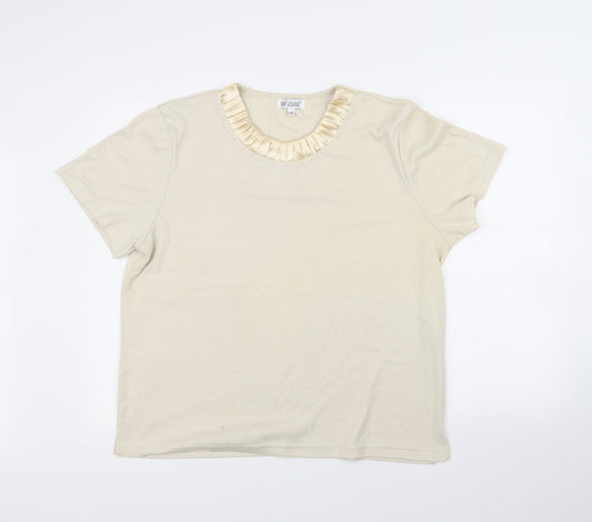 Womens UK Size L Fay Louise Beige Basic T-Shirt