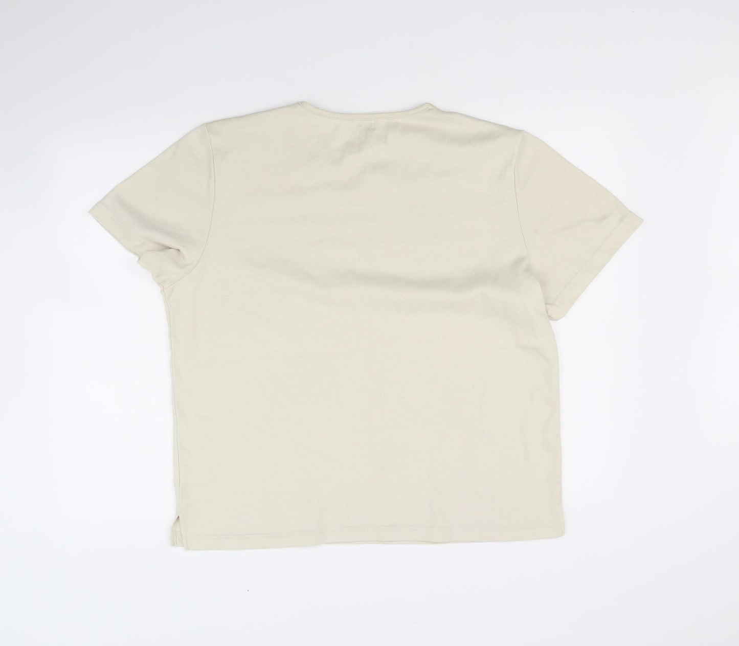 Womens UK Size L Fay Louise Beige Basic T-Shirt