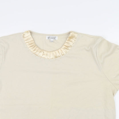 Womens UK Size L Fay Louise Beige Basic T-Shirt