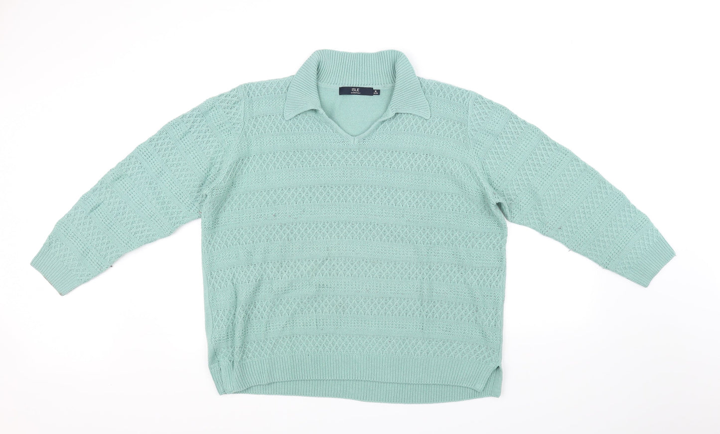 Isle of Cotton Womens Green   Pullover Jumper Size XL