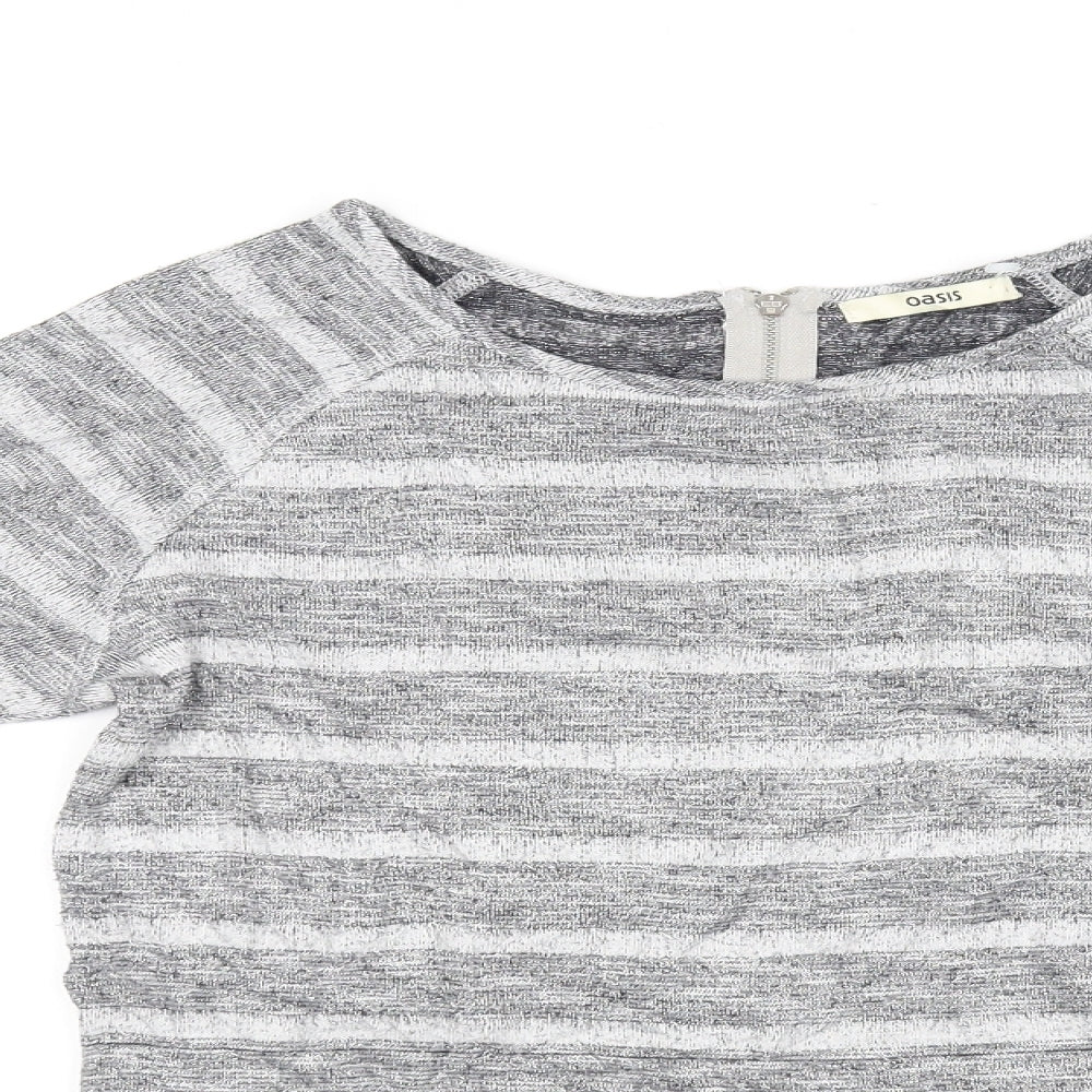 Womens UK Size S Oasis Grey Basic T-Shirt