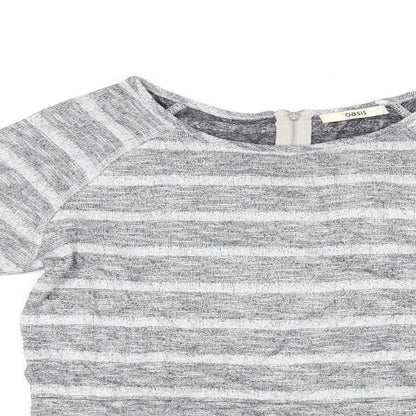 Womens UK Size S Oasis Grey Basic T-Shirt