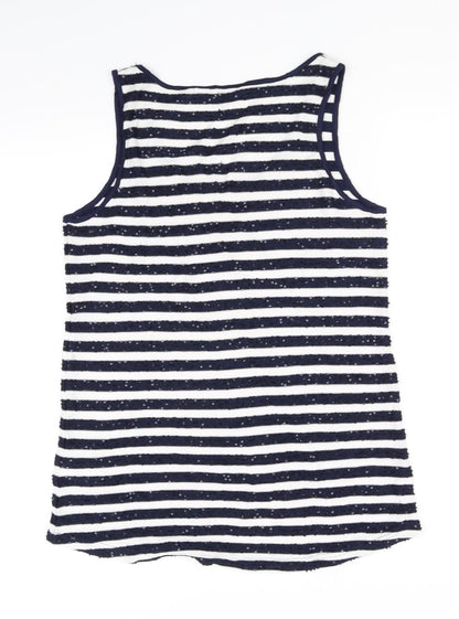 NEXT Womens Blue Striped  Pullover Jumper Size 12
