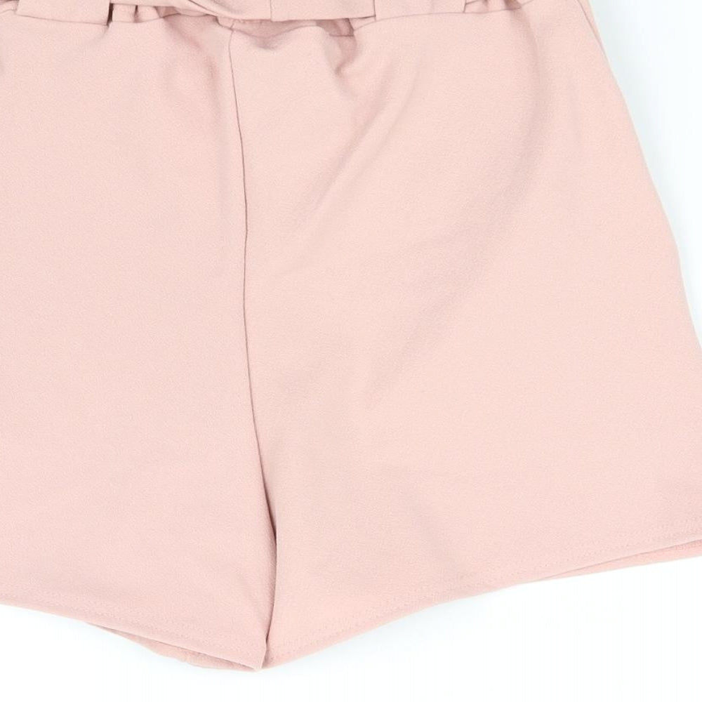 Quiz Womens Pink   Cut-Off Shorts Size 8 - belt