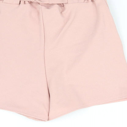 Quiz Womens Pink   Cut-Off Shorts Size 8 - belt