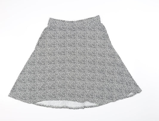 m&S Womens Silver Houndstooth  A-Line Skirt Size 16