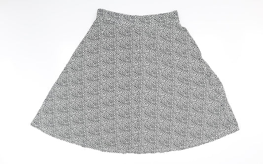 m&S Womens Silver Houndstooth  A-Line Skirt Size 16