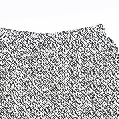 m&S Womens Silver Houndstooth  A-Line Skirt Size 16