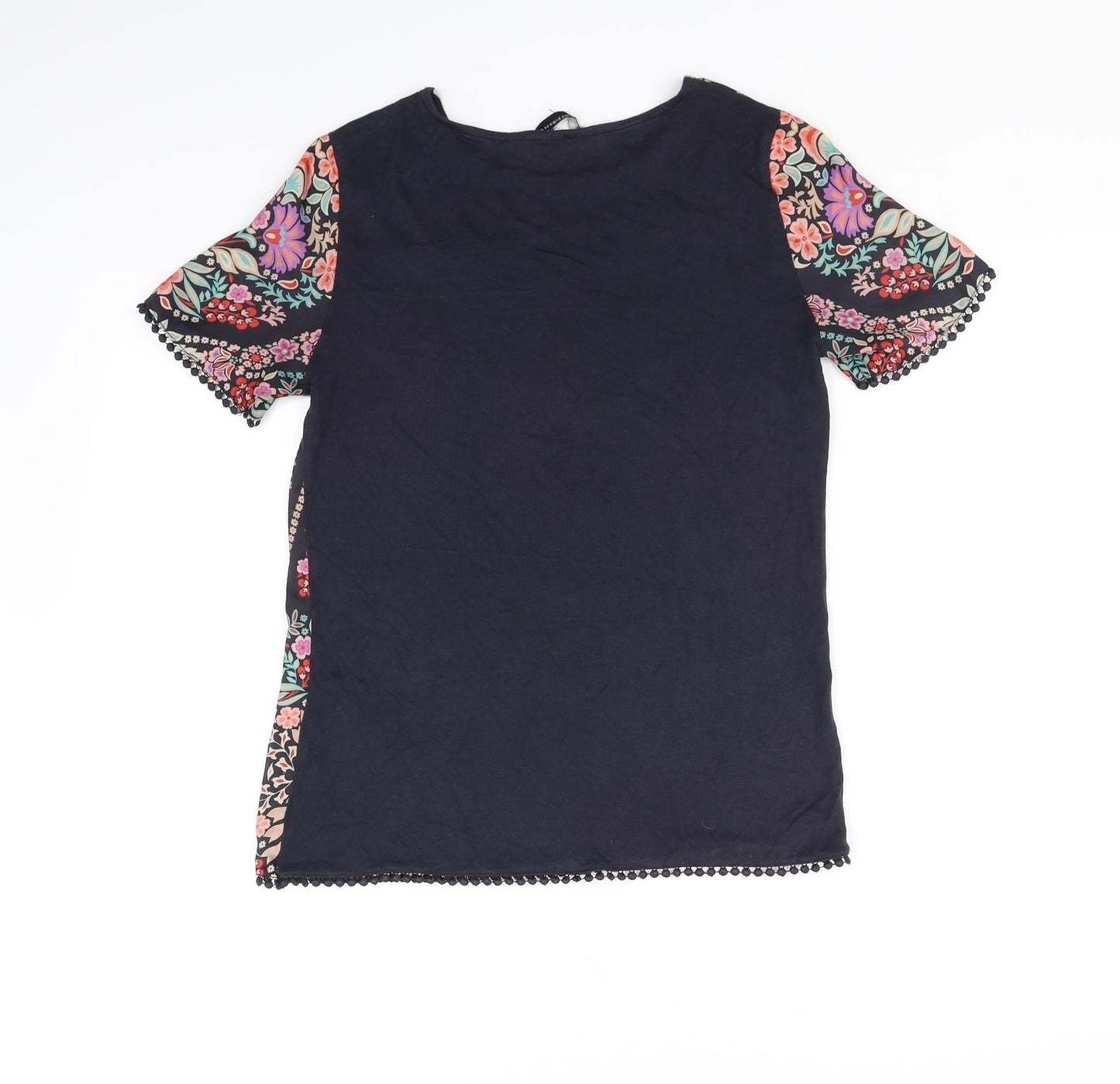 Womens UK Size 6 Preworn Black Basic T-Shirt