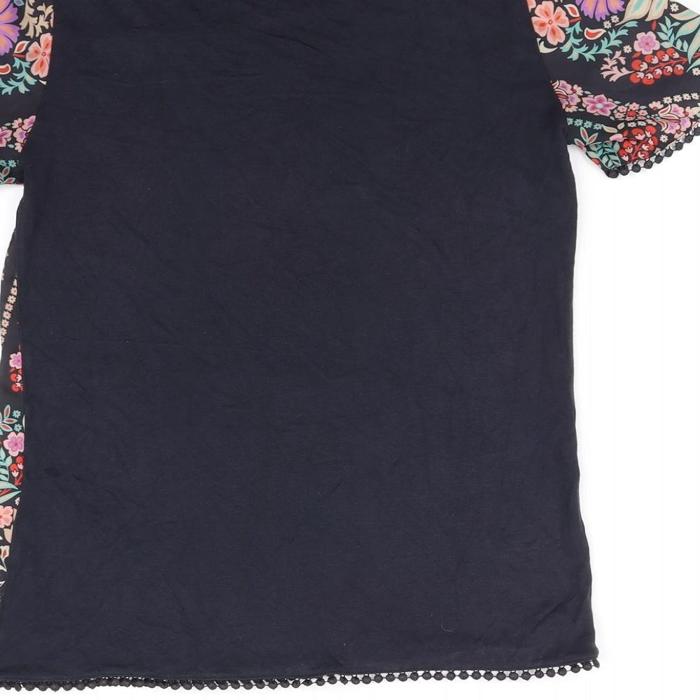 Womens UK Size 6 Preworn Black Basic T-Shirt