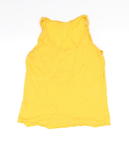 Womens UK Size 12 New Look Yellow Basic T-Shirt