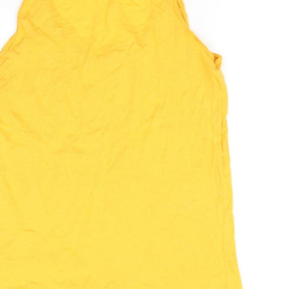 Womens UK Size 12 New Look Yellow Basic T-Shirt