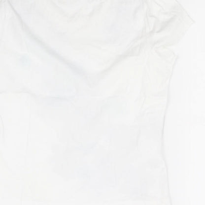 county casual Womens White Floral  Basic T-Shirt Size M