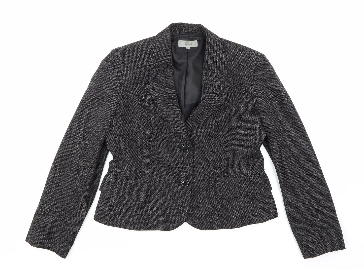 Marks and Spencer Womens Grey  Rayon Jacket Suit Jacket Size 14