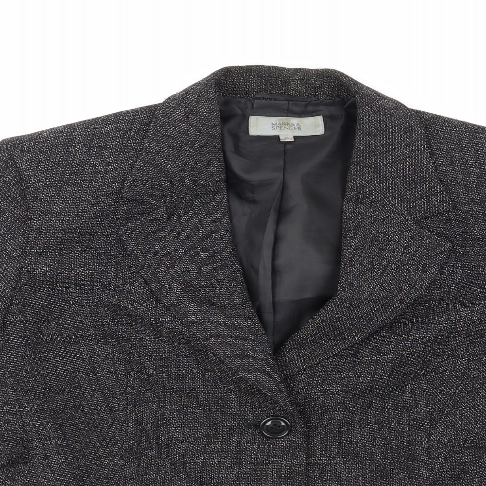 Marks and Spencer Womens Grey  Rayon Jacket Suit Jacket Size 14
