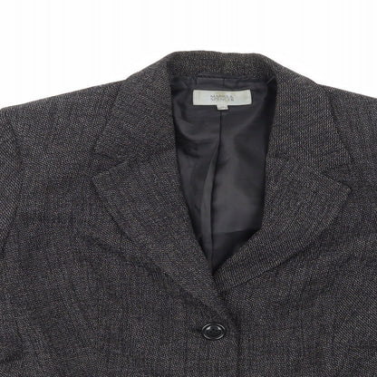 Marks and Spencer Womens Grey  Rayon Jacket Suit Jacket Size 14