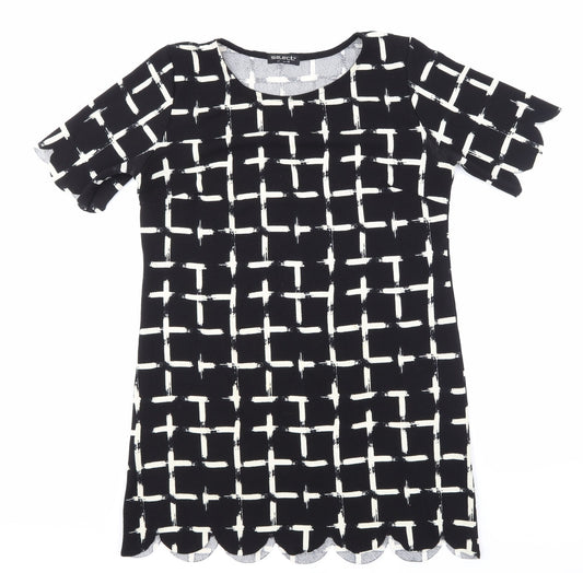 Select Womens Black Striped  A-Line  Size 14