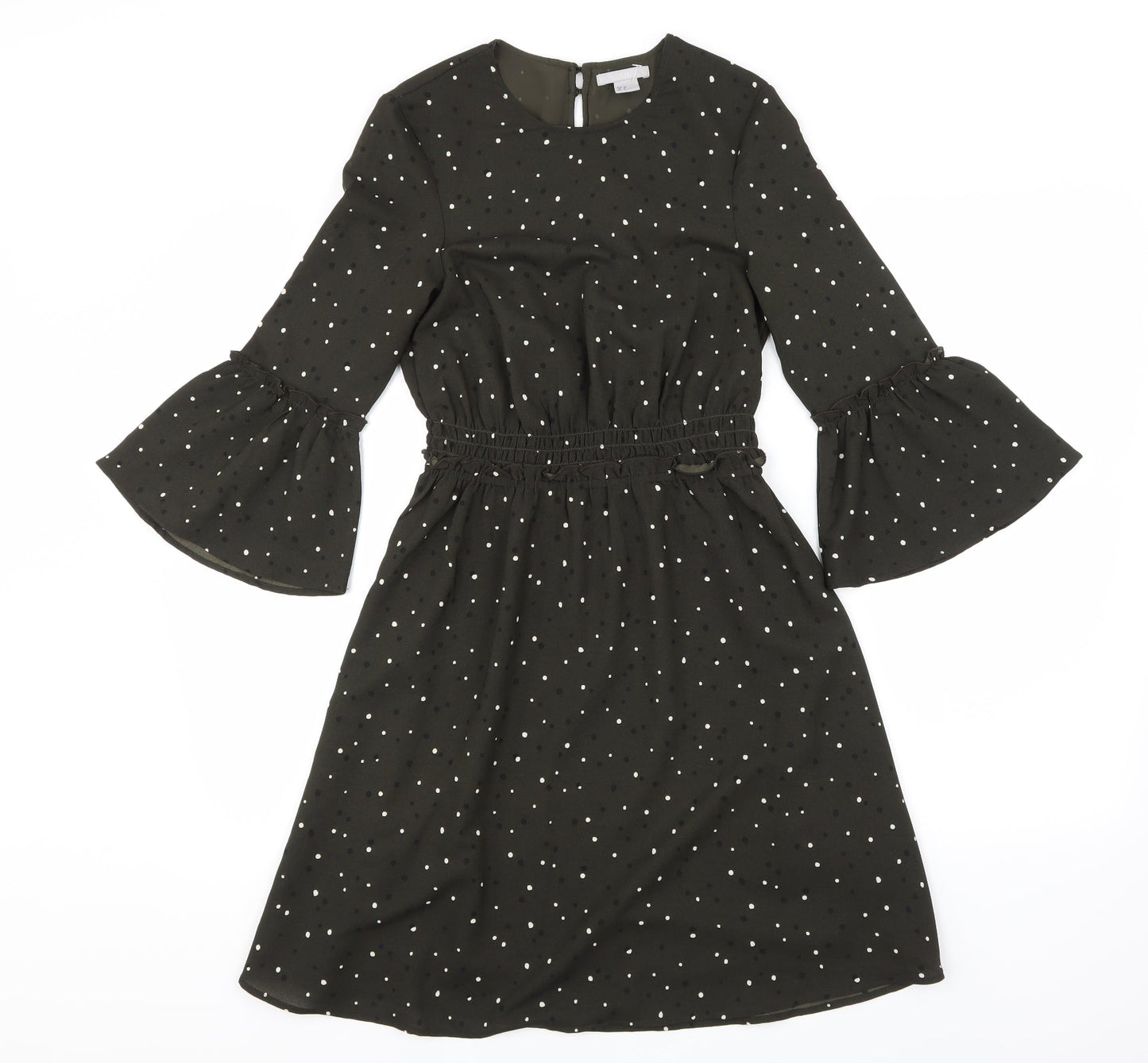 H&M Womens Black Polka Dot  A-Line  Size 4  -