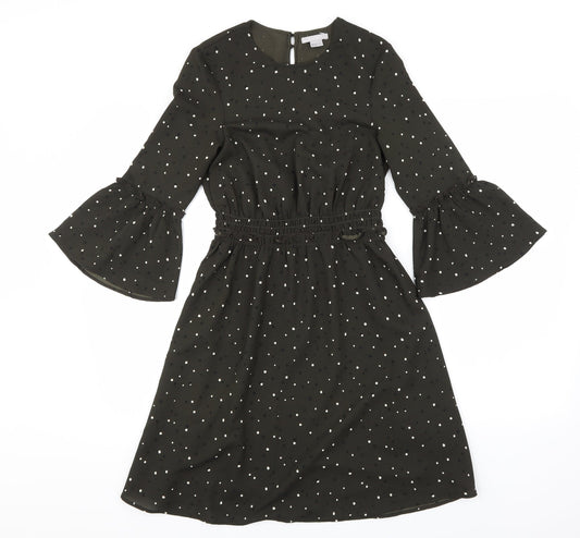 H&M Womens Black Polka Dot  A-Line  Size 4  -