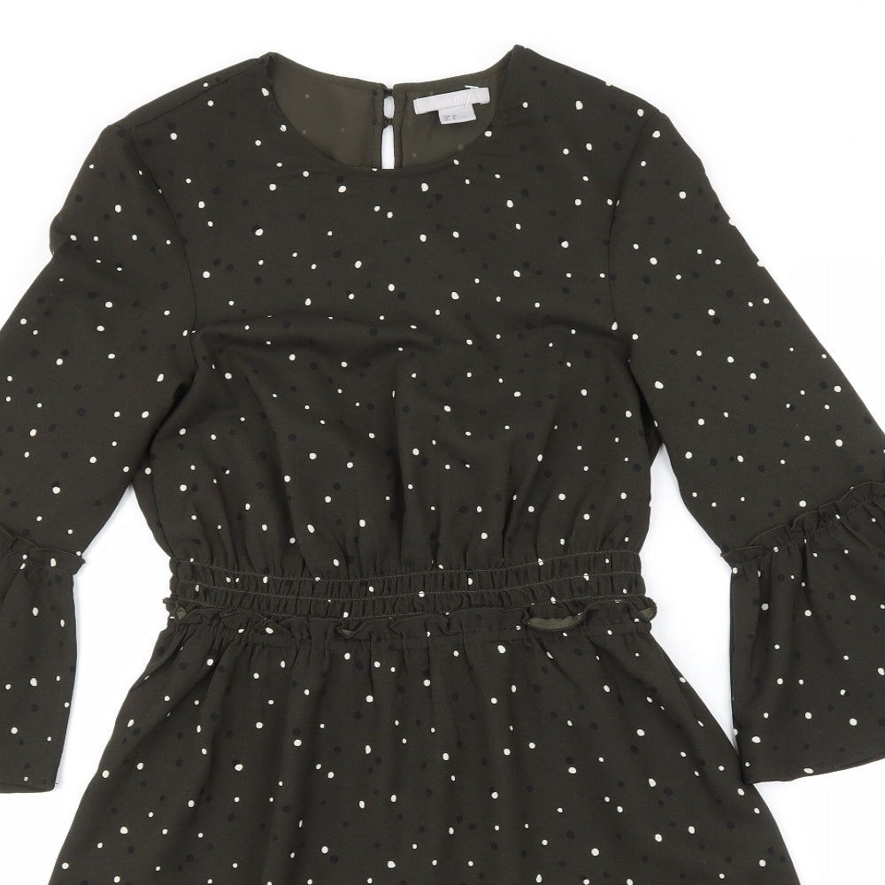 H&M Womens Black Polka Dot  A-Line  Size 4  -