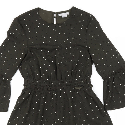 H&M Womens Black Polka Dot  A-Line  Size 4  -