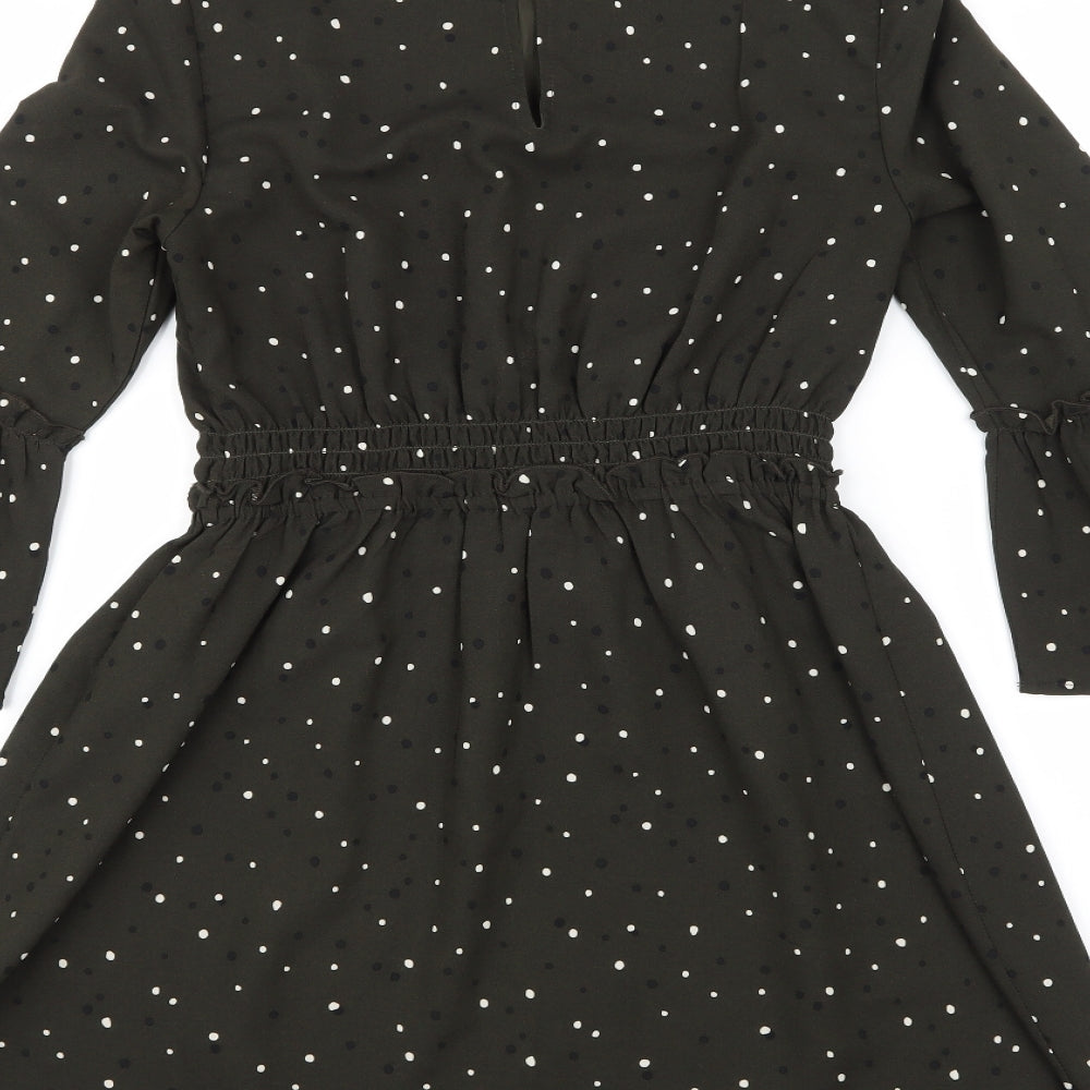 H&M Womens Black Polka Dot  A-Line  Size 4  -