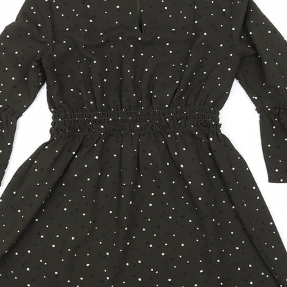 H&M Womens Black Polka Dot  A-Line  Size 4  -