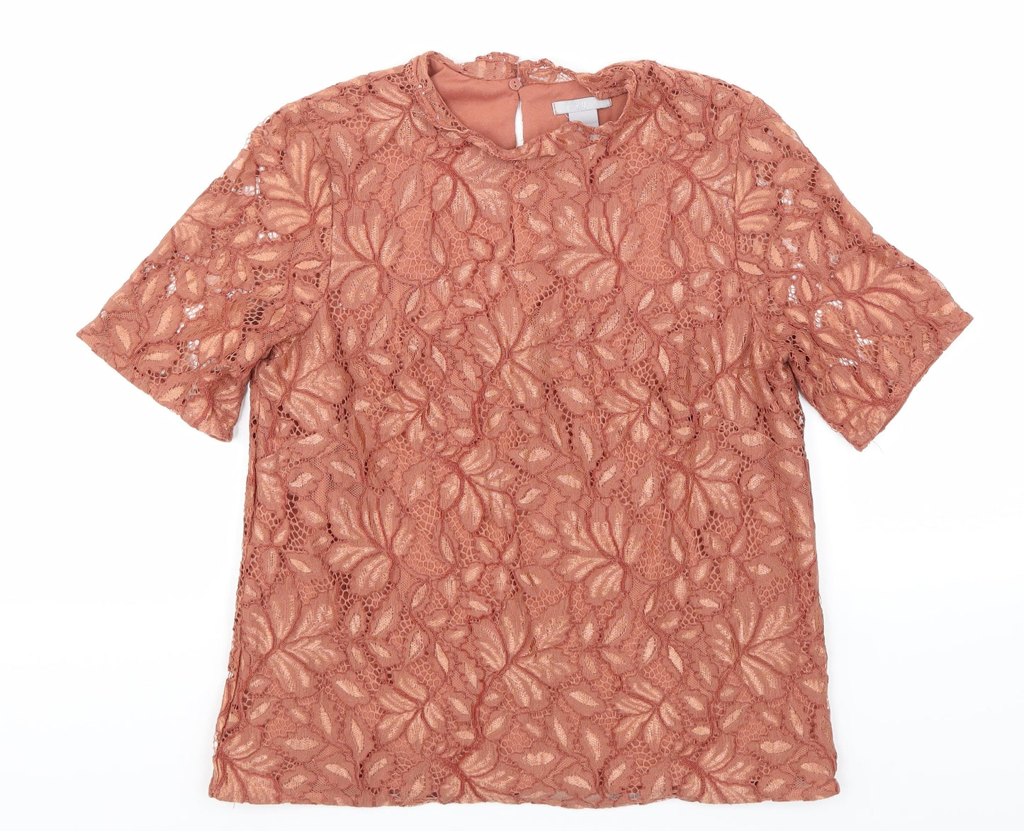 Womens UK Size S H&M Pink Basic T-Shirt