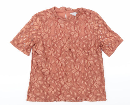 Womens UK Size S H&M Pink Basic T-Shirt