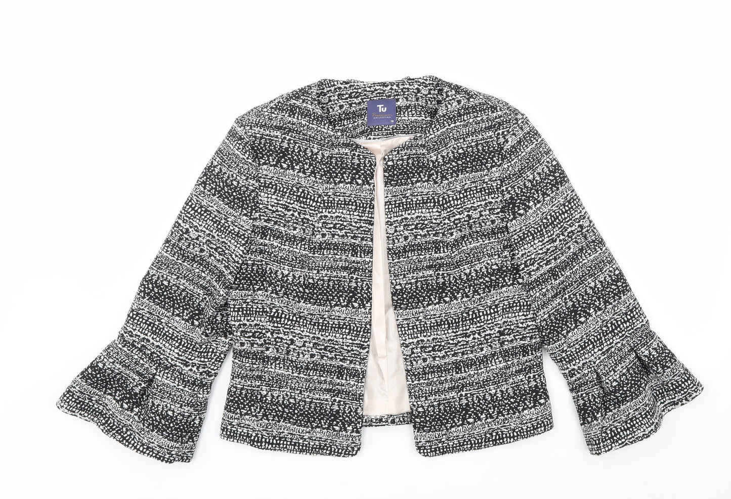 TU Womens Black Striped  Jacket  Size 10