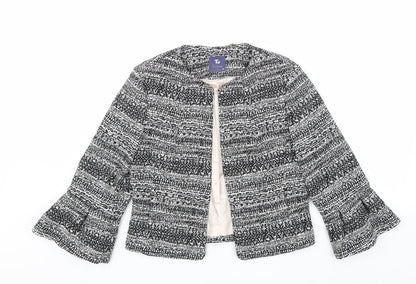 TU Womens Black Striped  Jacket  Size 10